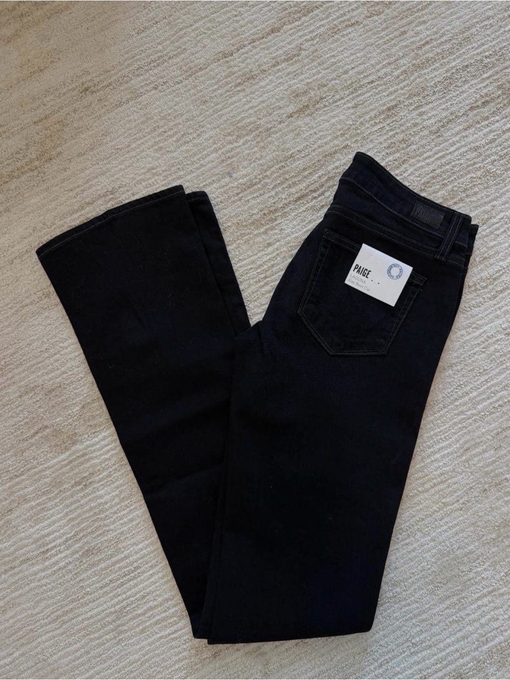 PAIGE - LAGUNA Dark Navy Jean Flare Jeans